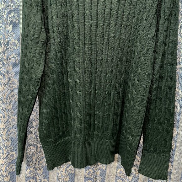 Retro Gentleman's Long-Sleeve Turn-Down Collar Wool Cable Knit Sweater for Men - Picture 4 of 7